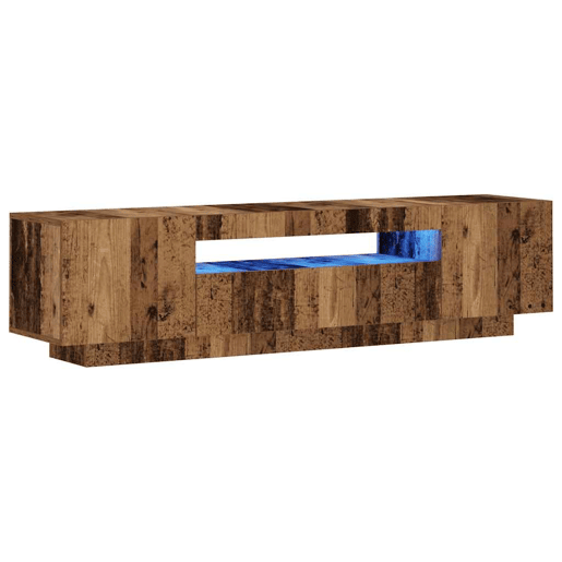 Móvel de TV - Modulo de TV - Armário de TV com luzes LED derivados de madeira madeira velha