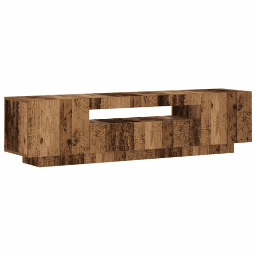 Móvel de TV - Modulo de TV - Armário de TV com luzes LED derivados de madeira madeira velha