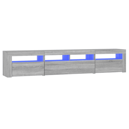 Móvel de TV - Modulo de TV - Armário de TV com luzes LED 210x35x40 cm sonoma cinza