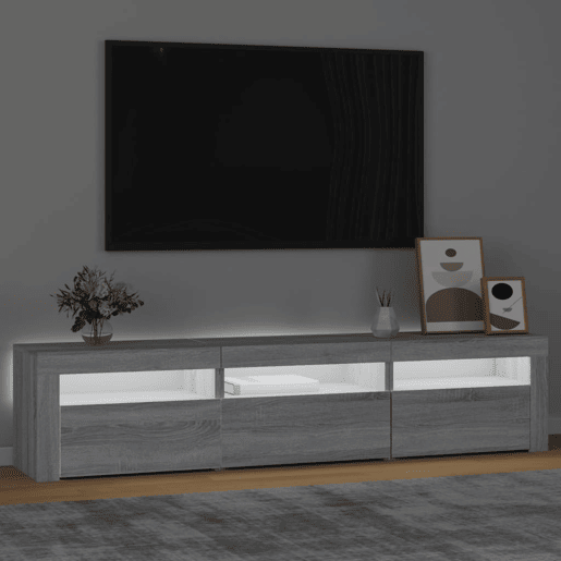 Móvel de TV - Modulo de TV - Armário de TV com luzes LED 180x35x40 cm preto