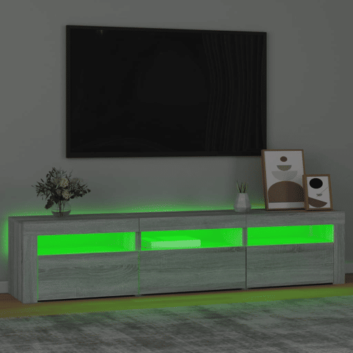 Móvel de TV - Modulo de TV - Armário de TV com luzes LED 180x35x40 cm preto