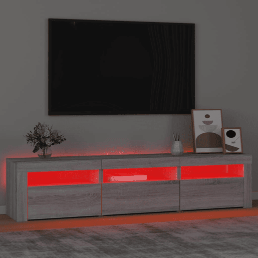 Móvel de TV - Modulo de TV - Armário de TV com luzes LED 180x35x40 cm preto
