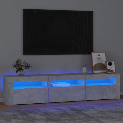 Móvel de TV - Modulo de TV - Armário de TV com luzes LED 180x35x40 cm cinza sonoma