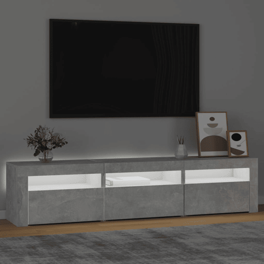 Móvel de TV - Modulo de TV - Armário de TV com luzes LED 180x35x40 cm cinza sonoma