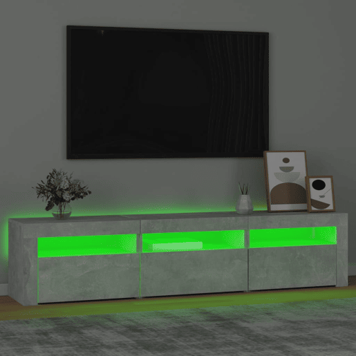 Móvel de TV - Modulo de TV - Armário de TV com luzes LED 180x35x40 cm cinza sonoma