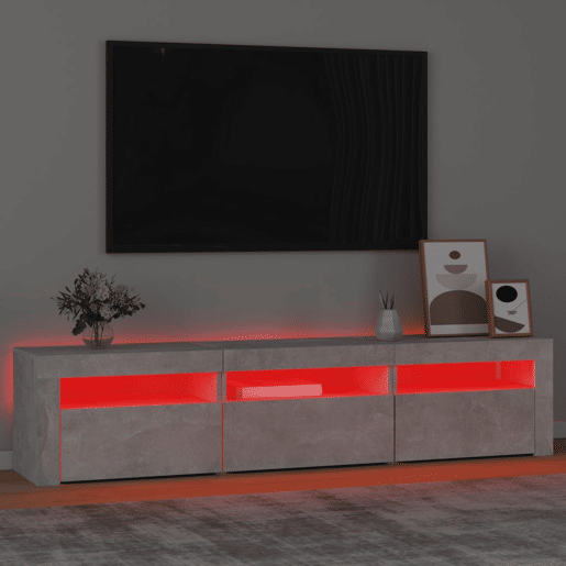 Móvel de TV - Modulo de TV - Armário de TV com luzes LED 180x35x40 cm cinza sonoma