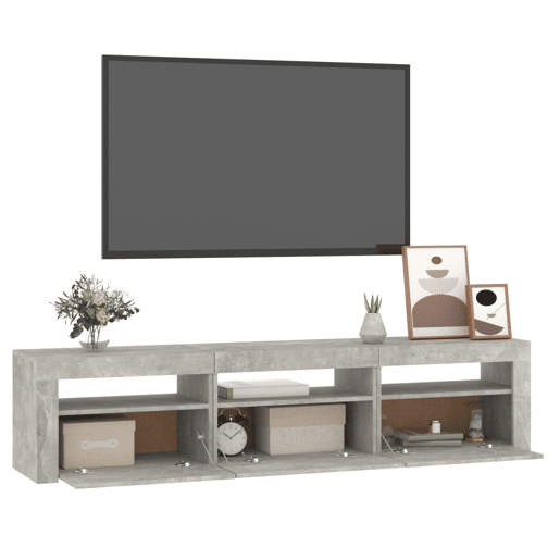 Móvel de TV - Modulo de TV - Armário de TV com luzes LED 180x35x40 cm cinza sonoma