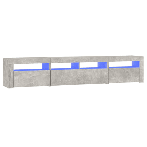 Móvel de TV - Modulo de TV - Armário de TV com luzes LED 210x35x40 cm cinzento cimento