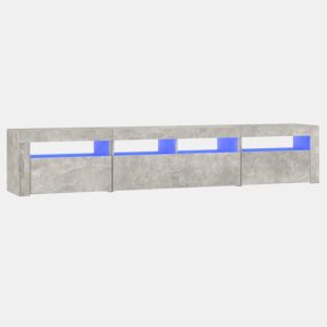 Móvel de TV - Modulo de TV - Armário de TV com luzes LED 210x35x40 cm cinzento cimento
