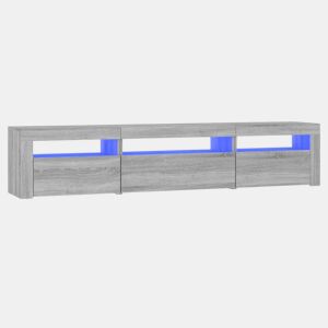 Móvel de TV - Modulo de TV - Armário de TV com luzes LED 195x35x40 cm cinzento sonoma