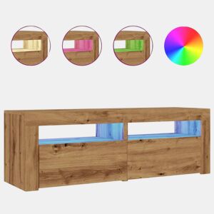 Móvel TV - Modulo de TV - Armário de TV c luzes LED derivados de madeira carvalho artisiano