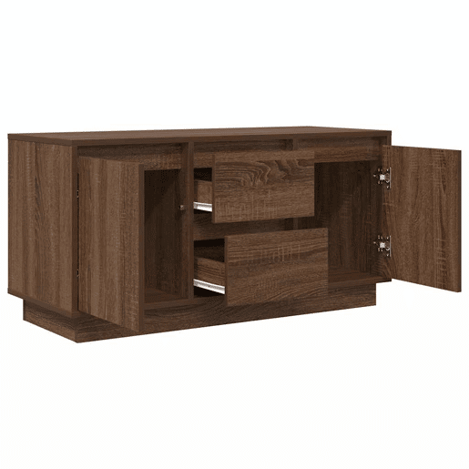 Móvel de TV - Modulo de TV - Armário de TV com luzes LED 100x41x50 cm carvalho castanho
