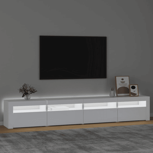 Móvel de TV - Modulo de TV - Armário de TV com luzes LED 240x35x40 cm branco