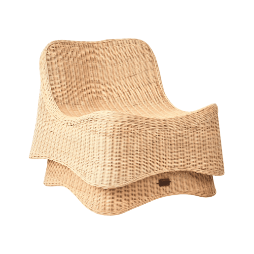 Poltrona de jardim com repousa-pés AIGANI Rattan Natural