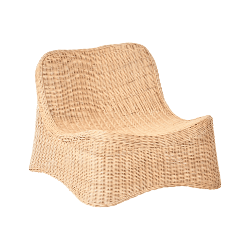 Poltrona de jardim com repousa-pés AIGANI Rattan Natural