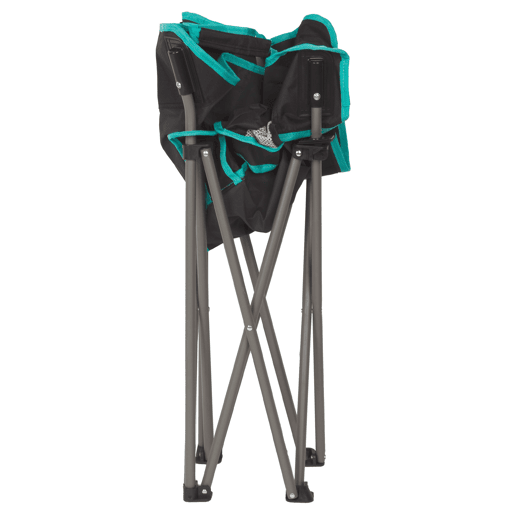 Aktive Cadeira de acampamento dobrável 50x47x74 cm com porta-copos, preta