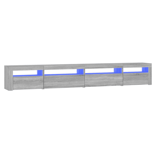 Móvel de TV - Modulo de TV - Armário de TV com luzes LED 270x35x40 cm sonoma cinza