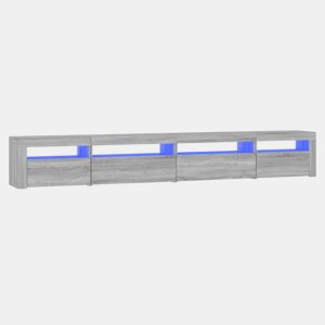 Móvel de TV - Modulo de TV - Armário de TV com luzes LED 270x35x40 cm sonoma cinza