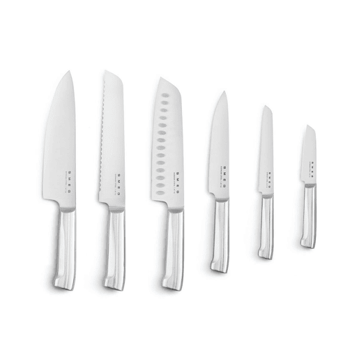Conjunto de Facas de Cozinha e Suporte Smeg KBSF02PB Azul Aço inoxidável