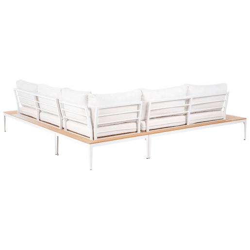 Conjunto de sofás de jardim de canto 5 lugares POSITANO Branco creme