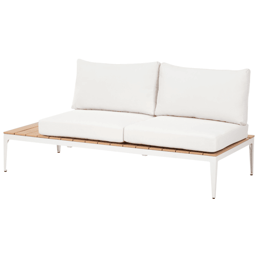 Conjunto de sofás de jardim de canto 5 lugares POSITANO Branco creme