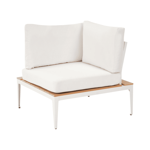 Conjunto de sofás de jardim de canto 5 lugares POSITANO Branco creme