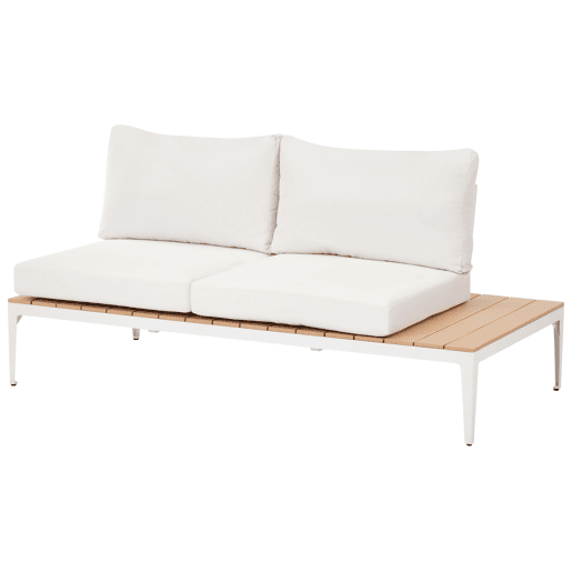 Conjunto de sofás de jardim de canto 5 lugares POSITANO Branco creme