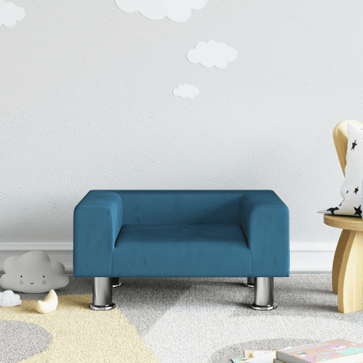 Sofá infantil - Sofá para crianças 50x40x26,5 cm veludo azul