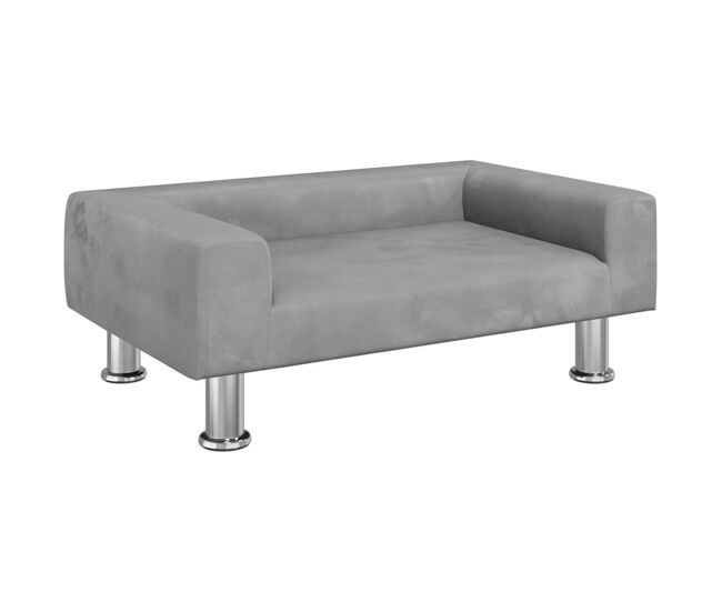 Sofá infantil - sofá para niños de terciopelo gris claro 70x45x26,5 cm