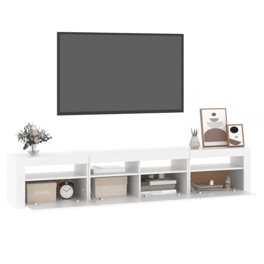 Móvel de TV - Modulo de TV - Armário de TV com luzes LED 210x35x40 cm branco