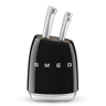 Conjunto de Facas de Cozinha e Suporte Smeg KBSF02BL Preto Aço inoxidável