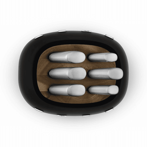 Conjunto de Facas de Cozinha e Suporte Smeg KBSF02BL Preto Aço inoxidável