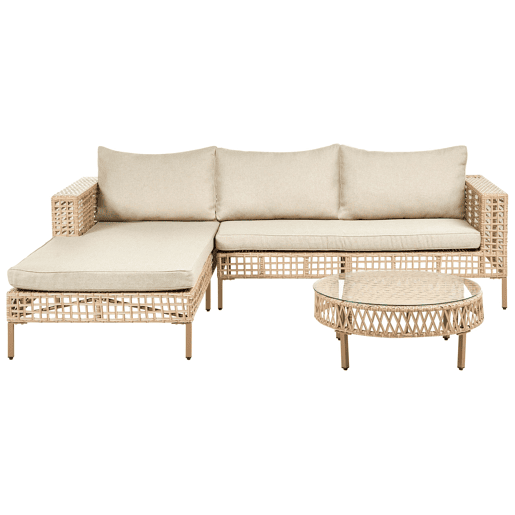 Conjunto de jardim com mesa 4 lugares CALASETTA à direita Creme