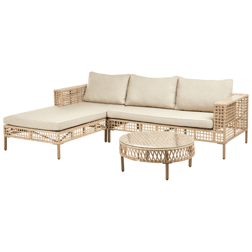 Conjunto de jardim com mesa 4 lugares CALASETTA à direita Creme