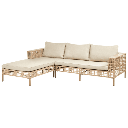 Conjunto de jardim com mesa 4 lugares CALASETTA à direita Creme