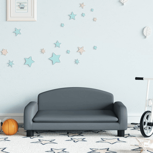 Sofá infantil - Sofá para crianças 70x45x30 cm tecido cinzento-escuro