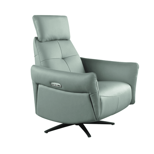 Poltrona de relaxamento giratório em pele verde turquesa Poltrona de relaxamento giratório em pele verde turquesa