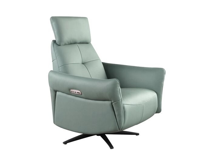 Angel cerda sillón relax giratorio piel verde turquesa