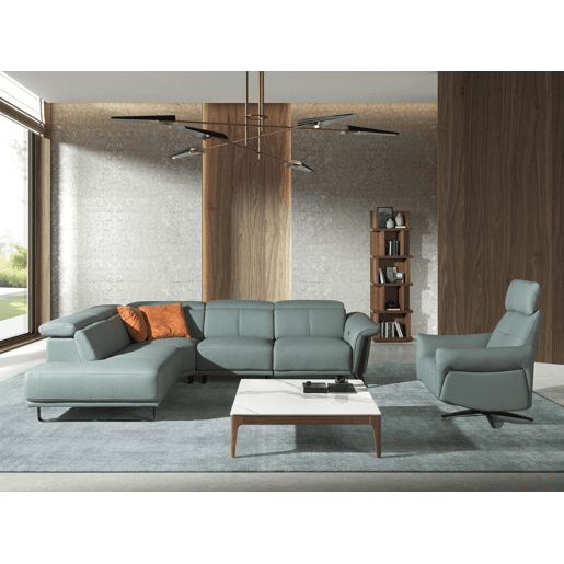 Poltrona de relaxamento giratório em pele verde turquesa Poltrona de relaxamento giratório em pele verde turquesa