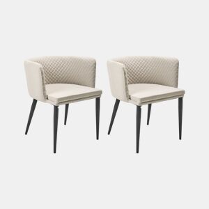 Conjunto de 2 cadeiras de jardim LIMASSON Tecido Creme