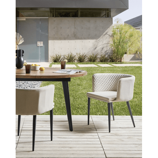 Conjunto de 2 cadeiras de jardim LIMASSON Tecido Creme