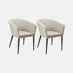 Conjunto de 2 cadeiras de jardim CURGOS Tecido Creme