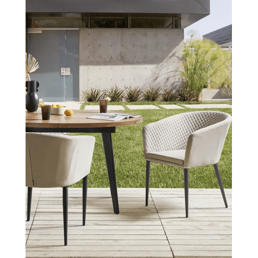 Conjunto de 2 cadeiras de jardim CURGOS Tecido Creme