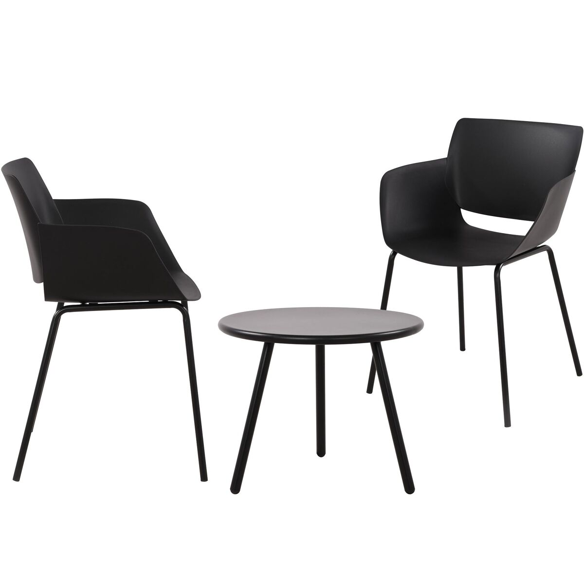 Grupo de asientos minota plástico negro 60x168x80 cm