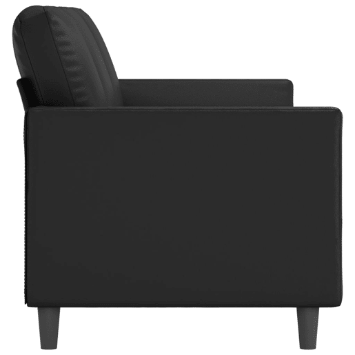 Sofá de 3 lugares - Sofá fixo 180 cm couro artificial preto Sofá de 3 lugares - Sofá fixo 180 cm couro artificial preto