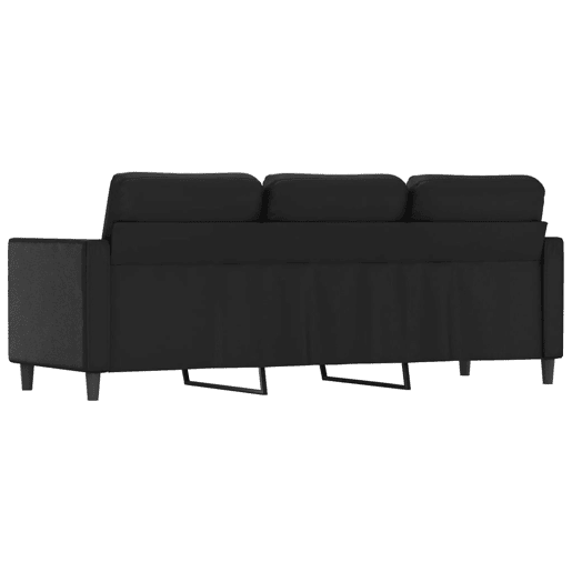 Sofá de 3 lugares - Sofá fixo 180 cm couro artificial preto Sofá de 3 lugares - Sofá fixo 180 cm couro artificial preto