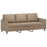 Sofá de 3 lugares - Sofá fixo 180 cm couro artificial cor cappuccino