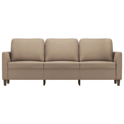 Sofá de 3 lugares - Sofá fixo 180 cm couro artificial cor cappuccino Sofá de 3 lugares - Sofá fixo 180 cm couro artificial cor cappuccino