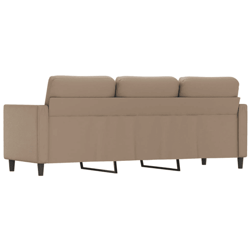 Sofá de 3 lugares - Sofá fixo 180 cm couro artificial cor cappuccino Sofá de 3 lugares - Sofá fixo 180 cm couro artificial cor cappuccino
