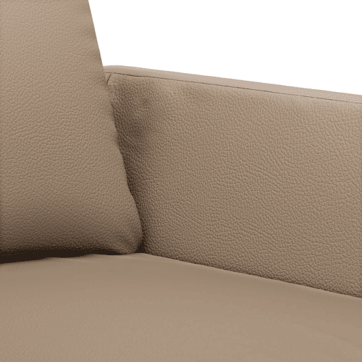 Sofá de 3 lugares - Sofá fixo 180 cm couro artificial cor cappuccino Sofá de 3 lugares - Sofá fixo 180 cm couro artificial cor cappuccino